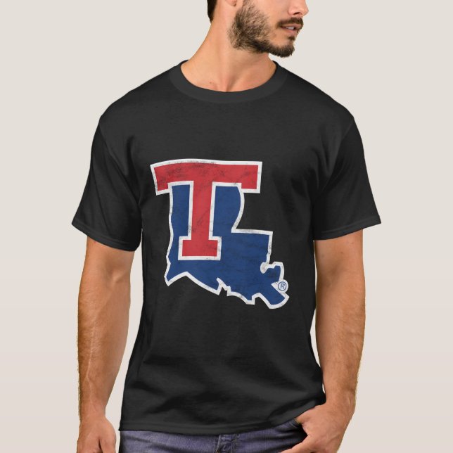 Louisiana Tech Bulldogs Distressed Primary T-Shirt (Front)