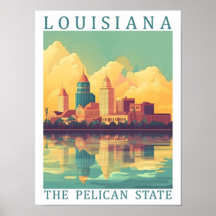 Louisiana the Pelican State USA Travel Place Poster