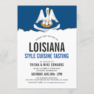 Louisiana Themed Cuisine Party Flag Invite