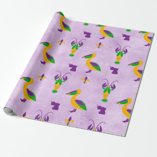 Louisiana Themed Mardi Gras Wrapping Paper