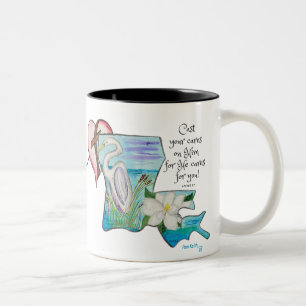 Louisiana Trust Jesus  Two-Tone Coffee Mug