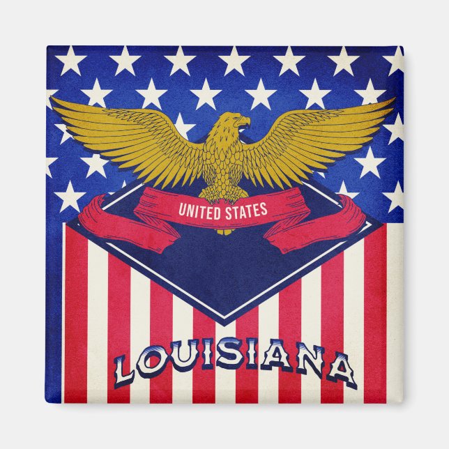 Louisiana USA Flag Magnet (Front)