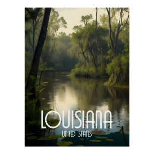 Louisiana USA Travel Poster