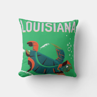 louisiana USA vintage travel poster art Cushion