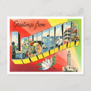 Louisiana Vintage Big Letters Postcard