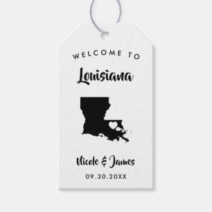 Louisiana Wedding Welcome Bag Tags, Map Gift Tags