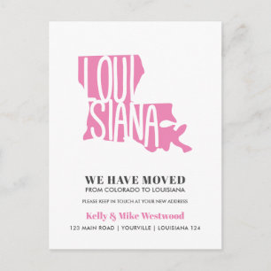 LOUISIANA We've moved New address New Home  Postcard