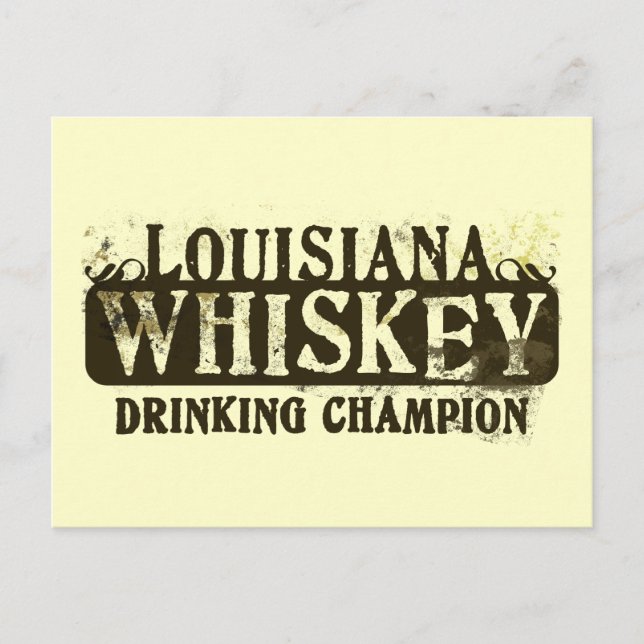 Louisiana Whiskey Drinking Champion Postcard (Front)
