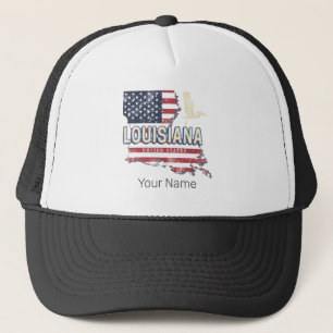 Louisiana with Pelican Vintage USA Design Trucker Hat