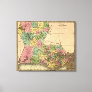 LouisianaPanoramic MapLouisiana Canvas Print