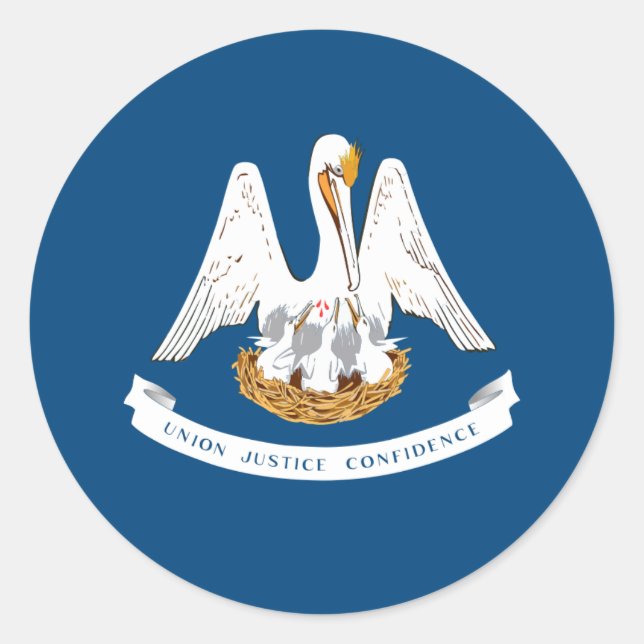 Louisianian Flag, Flag of Louisiana Classic Round Sticker (Front)