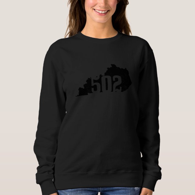 Louisville 502 Area Code Kentucky Map State Pride  Sweatshirt (Front)