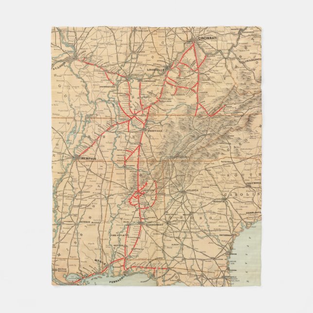 Louisville and Nashville Railroad Fleece Blanket (Front)