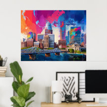 Louisville Colourful Skyline Abstract Art