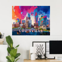 Louisville Colourful Skyline Abstract Art
