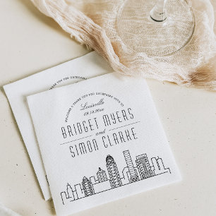 Louisville Deco Skyline   Wedding Event Napkins