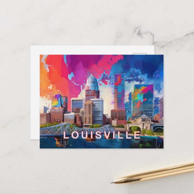 Louisville Derby City  Postcard (Front/Back In Situ)