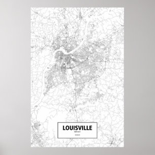 Louisville, Kentucky (black on white) Poster