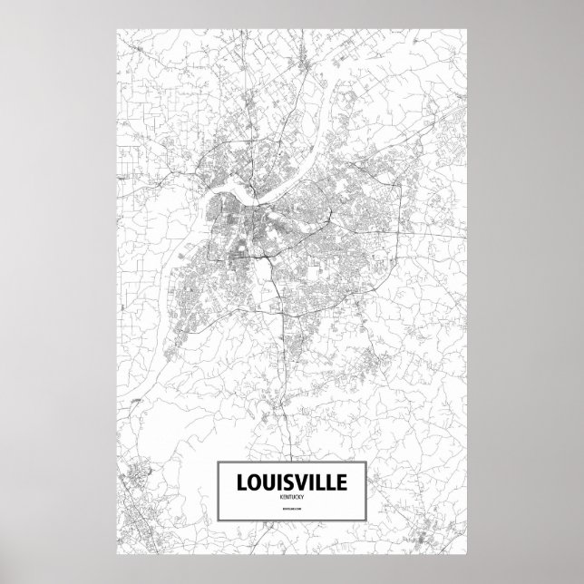 Louisville, Kentucky (black on white) Poster (Front)