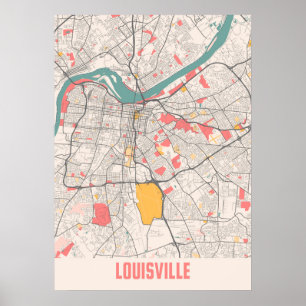 Louisville - Kentucky Chalk City Map Poster