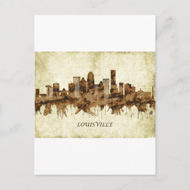Louisville Kentucky Cityscape Holiday Postcard (Front)