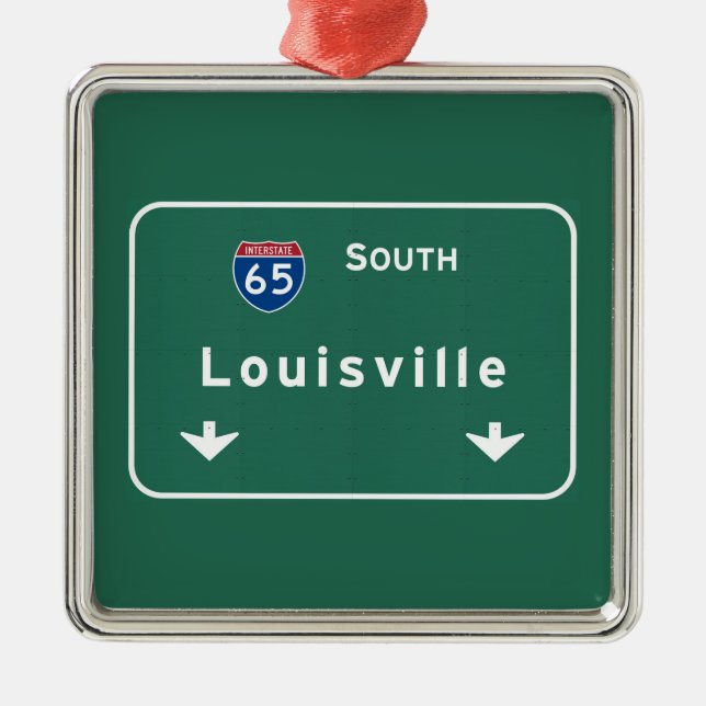 Louisville Kentucky kt Interstate Highway Freeway Metal Tree Decoration (Front)