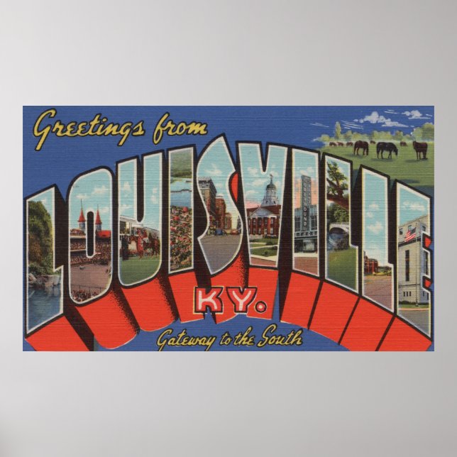 Louisville, Kentucky - Large Letter Scenes Poster (Front)