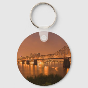 Louisville Kentucky Night Lights Bridge Ohio River Key Ring