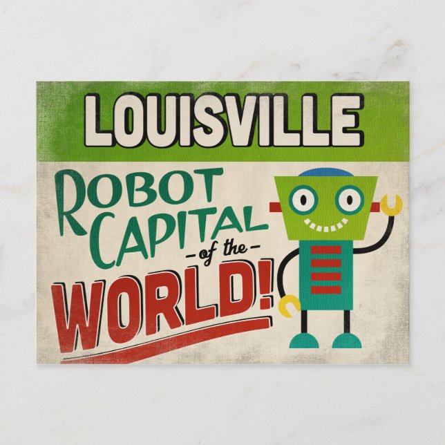 Louisville Kentucky Robot - Funny Vintage Postcard (Front)