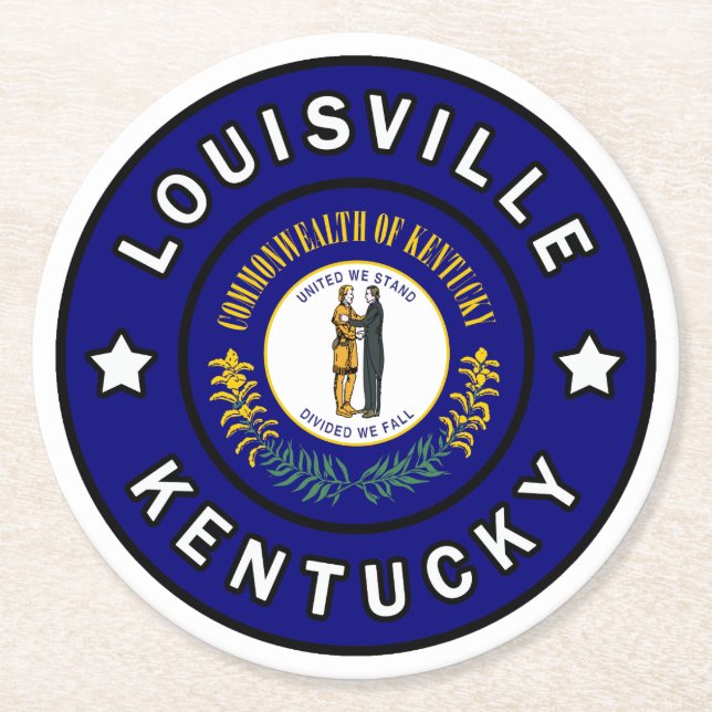 Louisville Kentucky Round Paper Coaster (Front)