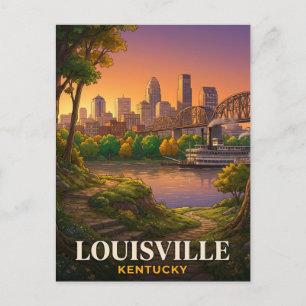 Louisville Kentucky Steamboat Riverfront Travel Postcard