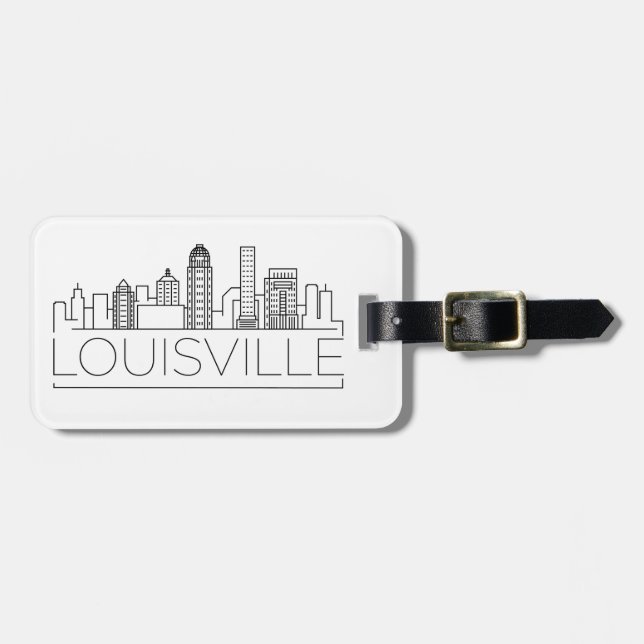 Louisville, Kentucky Stylised Skyline Luggage Tag (Front Horizontal)