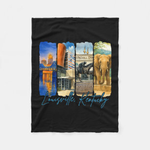 Louisville Kentucky Traveling Brushstroke Souvenir Fleece Blanket