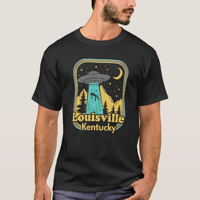 Louisville Kentucky Ufo Alien Hunter 80s State Pri T-Shirt (Front)