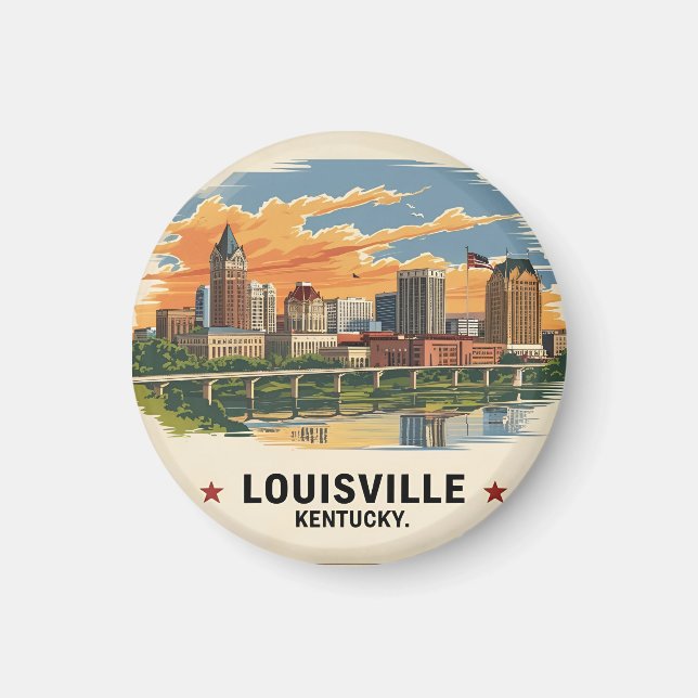 Louisville Kentucky USA Skyline Magnet (Front)