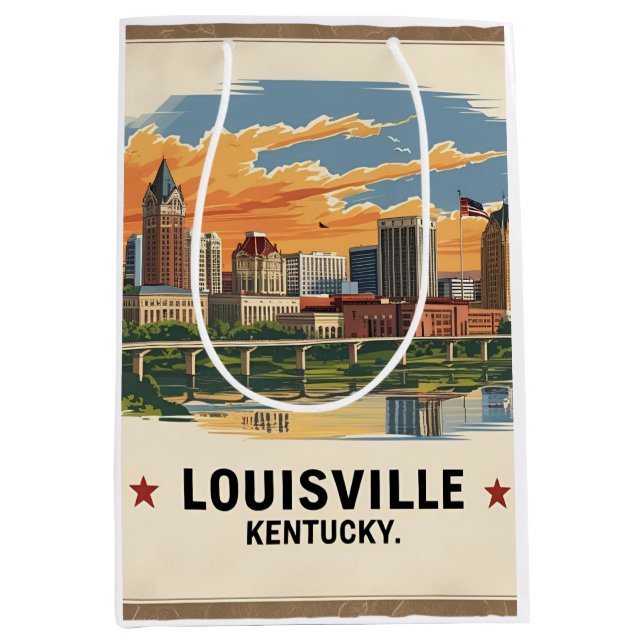 Louisville Kentucky USA Skyline Medium Gift Bag (Front)