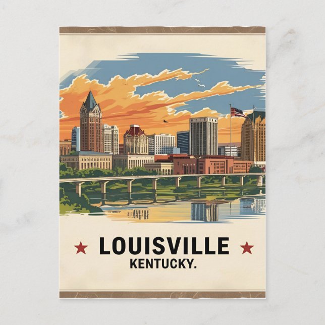 Louisville Kentucky USA Skyline Postcard (Front)