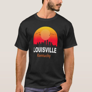 Louisville Kentucky Vintage Sunset Retro City Stat T-Shirt