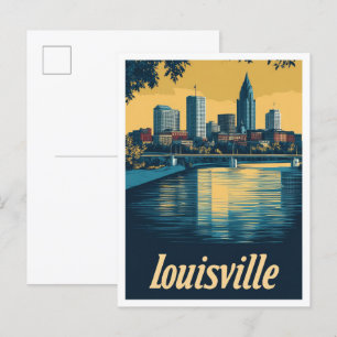 Louisville Kentucky Vintage Travel Illustration Postcard