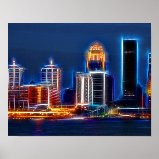 Louisville Ky skyline Poster (Front)