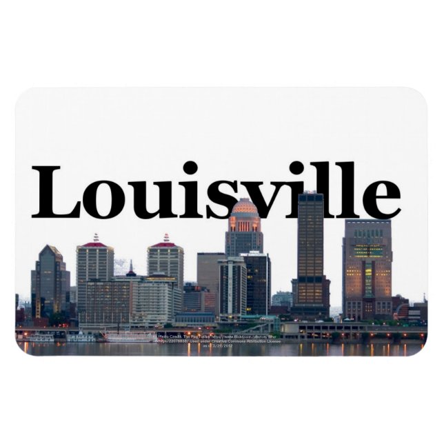 Louisville KY Skyline with Louisville in the Sky Magnet (Horizontal)