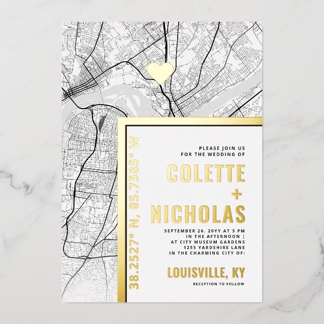 Louisville Love Locator | City Themed Wedding (Front)