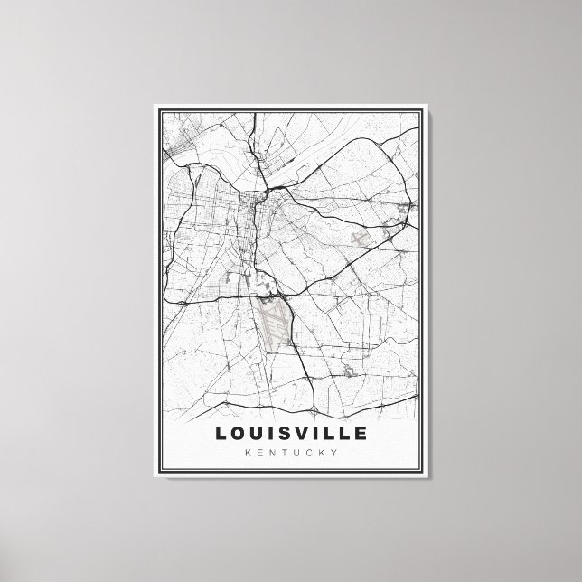 Louisville Map Canvas Print (Front)