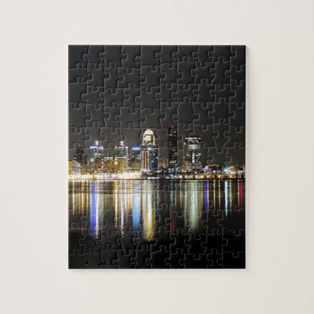 Louisville skyline at night jigsaw puzzle (Vertical)