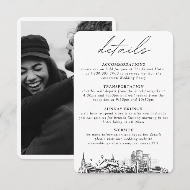 Louisville Wedding Details Enclosure Card (Front/Back)