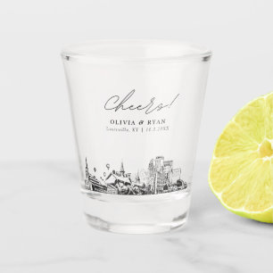 Louisville Wedding Favour Personalised Cheers Shot Glass