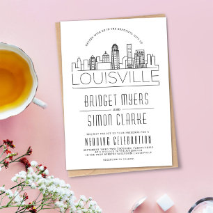 Louisville Wedding   Stylised Skyline Invitation