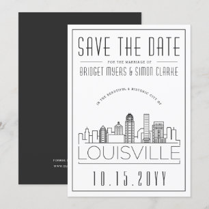 Louisville Wedding Stylised Skyline Save the Date Invitation