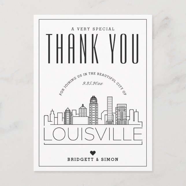 Louisville Wedding | Thanks for Coming! Postcard (Front)