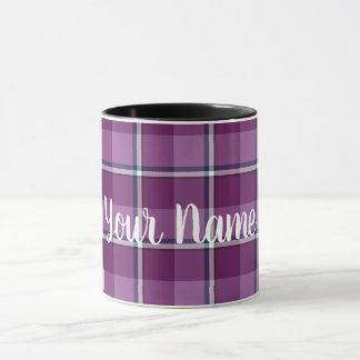 Loulou and Trendy Pink Plaid Customisable Mug